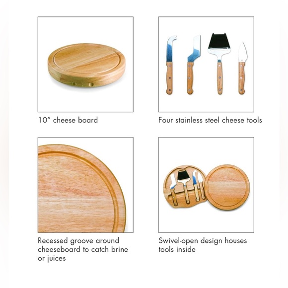 Picnic Time (Parawood) - Circo Cheese Board and Knife Set - 5 piece set - Picture 5 of 5